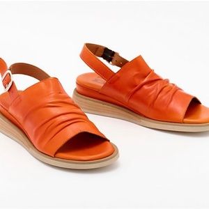 Miz Mooz Orange Leather Backstrap Sandals - Cornwall New in Box Sz 42